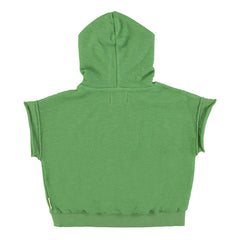 Piupiuchick Green W/ Multicolor "Camp" Sleeveless Hooded Sweatshirt