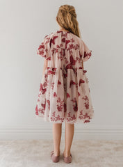 Petite Amalie Mauve/Burgundy Butterfly Tulle Dress