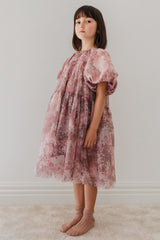 PETITE AMALIE HYDRANGEA PRINTED TULLE DRESS