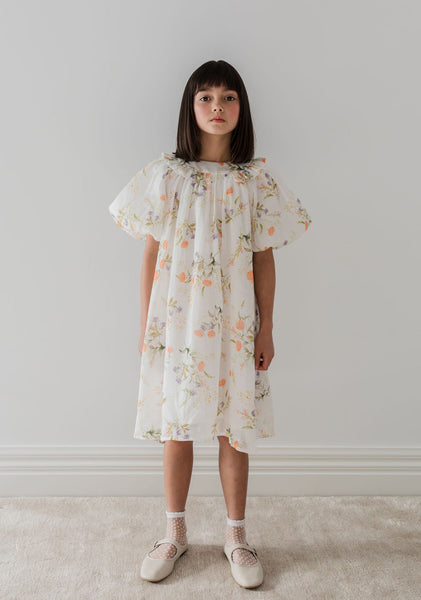 Petite Amalie Summer Bouquet Linen Smock Dress