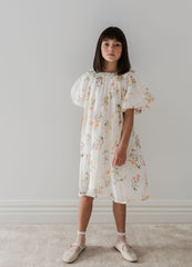 Petite Amalie Summer Bouquet Linen Smock Dress