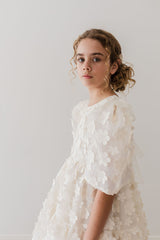 Petite Amalie Vanilla Daisy Organza Dress