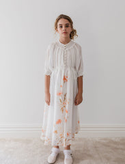 Petite Amalie Border Floral Linen Dress