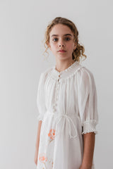 Petite Amalie Border Floral Linen Dress