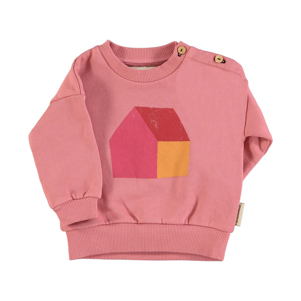 PIUPIUCHICK PINK HOUSE BABY SWEATSHIRT