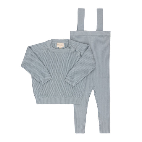 Ely's & Co Blue Moss Knit Toddler Set