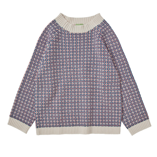 FUB NORDIC ECRU/POND/RED SWEATER