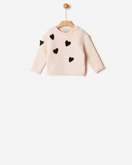 YELL-OH PEACH BLUSH HEART SWEAT SET