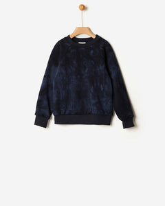 Yell Oh Black Batik Dark Denim Sweatshirt