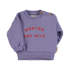 PIUPIUCHICK PURPLE WANTED & WILD BABY SWEATSHIRT