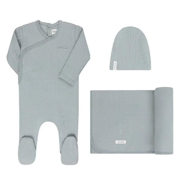 ELY'S AND CO BLUE COTTON LITTLE ONE TAKE ME HOME SET