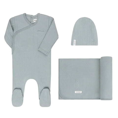 ELY'S AND CO BLUE COTTON LITTLE ONE TAKE ME HOME SET