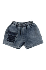 Loud Apparel Front Pocket Mid Blue Shorts