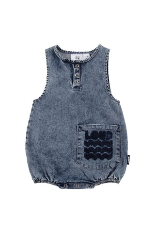 Loud Mid Blue Stone Wash Tuffo Romper