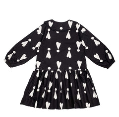 BEAU LOVES BLACK EXCLAMATION HEARTS COLLAR DRESS