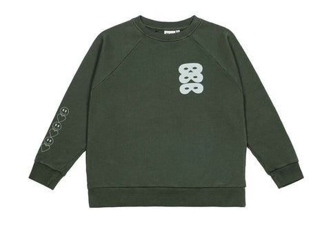 BEAU LOVES WASHED GREEN "THE FUTURE IS OURS" RAGLAN SWEATER