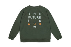 BEAU LOVES WASHED GREEN "THE FUTURE IS OURS" RAGLAN SWEATER