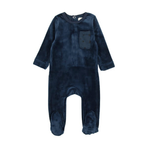 BONJOY NAVY VELOUR STAR POCKET STRETCHIE