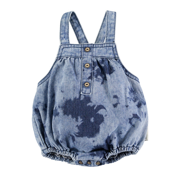 PIUPIUCHICK BLUE TIE DYE DENIM ROMPER