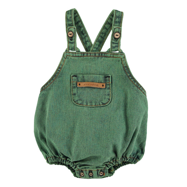 PIUPIUCHICK WASHED GREEN DENIM ROMPER