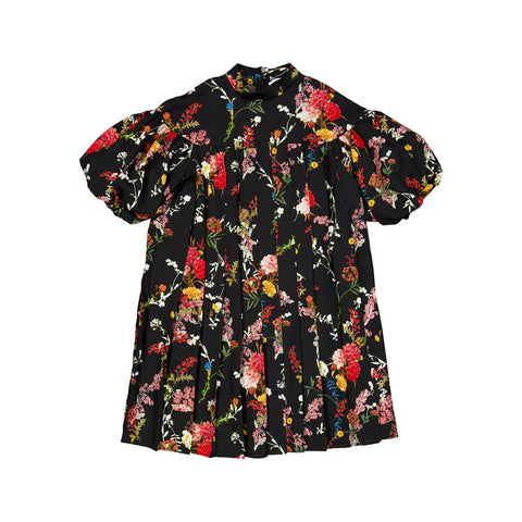 CHRISTINA ROHDE FLORAL DESIGN PUFF SLEEVE DRESS