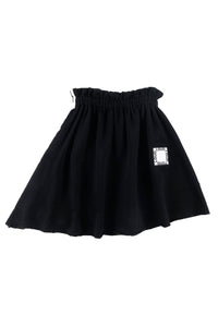 LOUD BLACK/WHITE TRIM GATHERED WAIST SKIRT