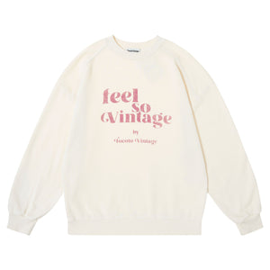 Tocoto Vintage Off White "Feel Vintage" Sweatshirt