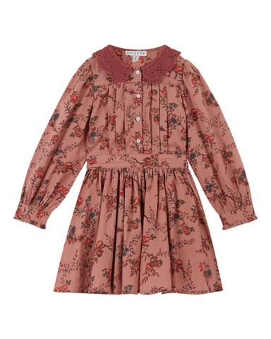 Emile & Ida Orchid Rose Crochet Collar Dress