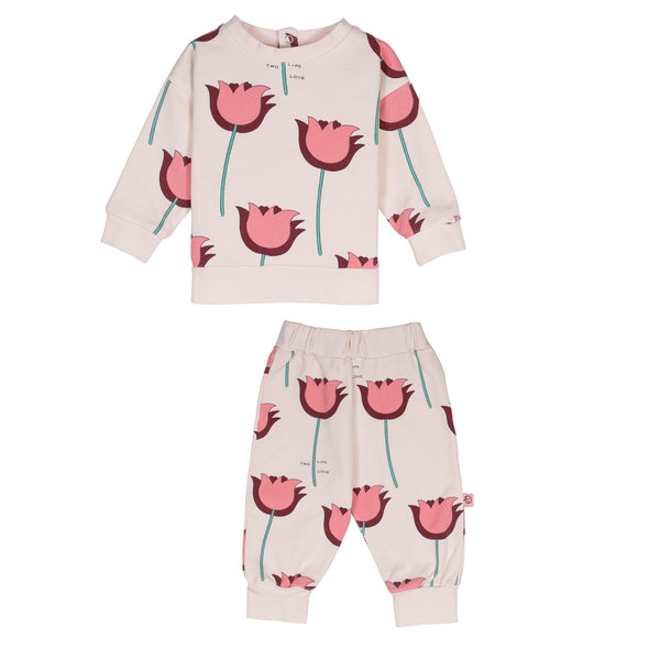 WYNKEN ECRU MINI TULIP SWEAT SET