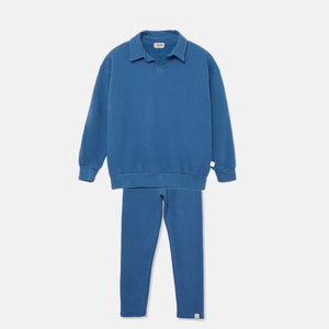 My Little Cozmo Blue Atlas Polo Sweatshirt Legging Set