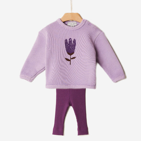 YELL-OH VIOLET SWEATSHIRT LEGGING SET