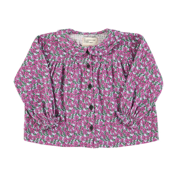 PIUPIUCHICK LILAC FLOWERS PETER PAN COLLAR BLOUSE