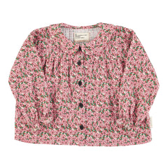 PIUPIUCHICK PINK FLOWERS PETER PAN COLLAR BLOUSE