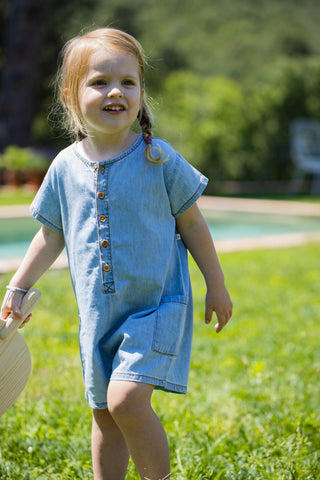 1 + In The Family Denim Serena Short Overalls