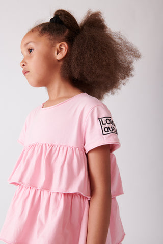 LOUD PINK TIERED NATURE DRESS