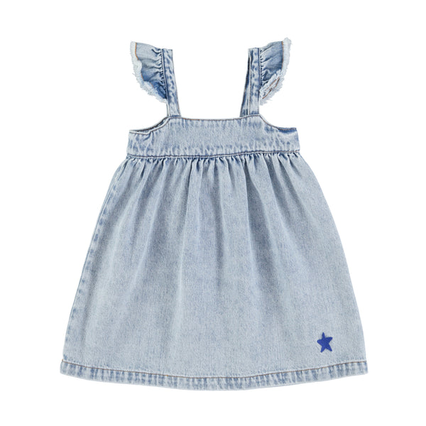 Piupiuchick Washed Blue Denim Mini Dress