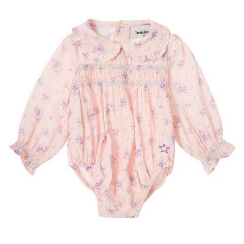 TOCOTO VINTAGE PINK FLOWER ROMPER