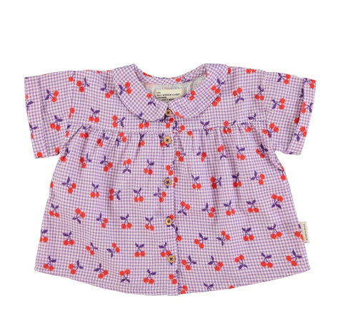 Piupiuchick Purple Checkered Cherry Short Set