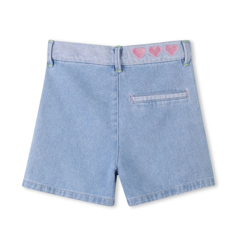 Billieblush Double Stone+Bleach Graphic Denim Shorts