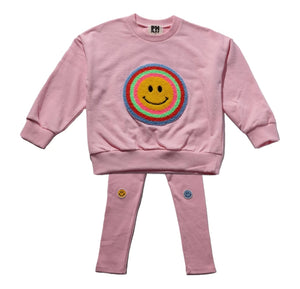 PETITE HAILEY PINK MULTI SMILE SWEATSHIRT & LEGGING SET
