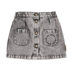 PIUPIUCHICK WASHED BLACK DENIM MINI SKIRT