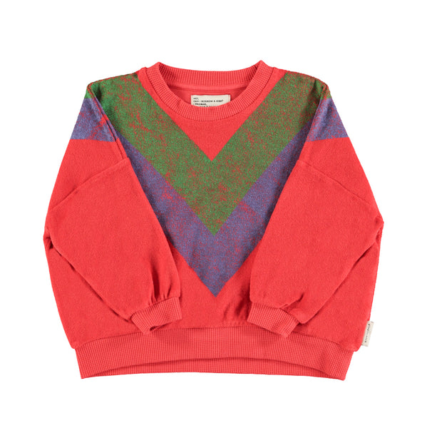 PIUPIUCHICK RED TRIANGLE TERRY SWEATSHIRT