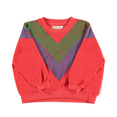 PIUPIUCHICK RED TRIANGLE TERRY SWEATSHIRT