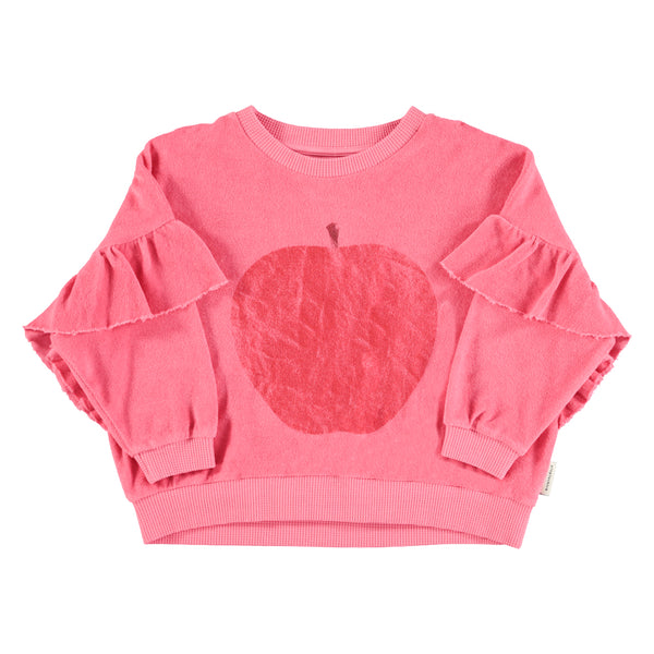 PIUPIUCHICK STRAWBERRY PINK APPLE TERRY SWEATSHIRT