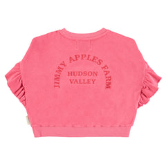 PIUPIUCHICK STRAWBERRY PINK APPLE TERRY SWEATSHIRT