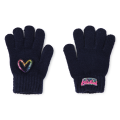 BILLIEBLUSH NAVY SEQUIN HEART GLOVES