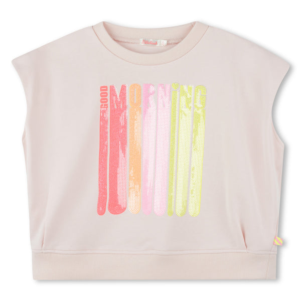 Billieblush Pink Good Morning Sleeveless Sweatshirt