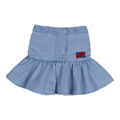 WYNKEN PALE BLEACH DENIM PUFF SKIRT