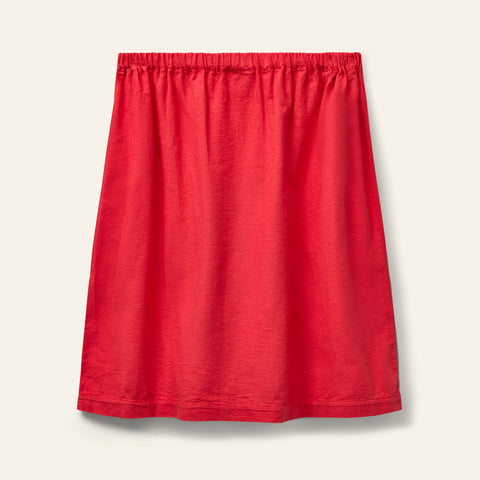 Wynken Red Camp Linen/Cotton Skirt