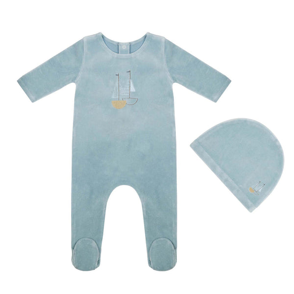 TRICOT BEBE BOAT VELOUR LAYETTE SET